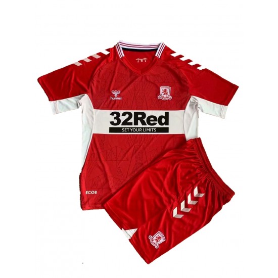 Camisola Middlesbrough Criança Equipamento Primeiro 2021-2022 Manga Curta